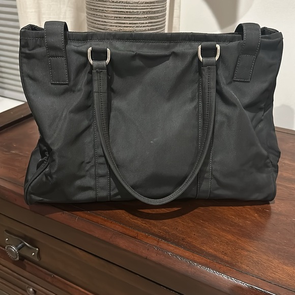 PRADA Black Tessuto Nylon with Silver Hardware Shoulder Bag - Picture 2 of 15